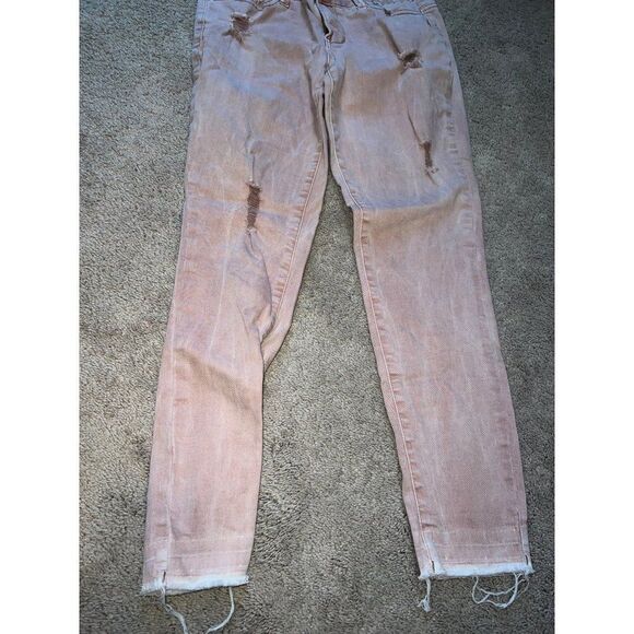 Vanity Pink Denim Jeans Distressed Size 28 - Picture 2 of 6